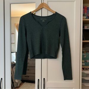 American Eagle Outfitters Dark Green Crop Top